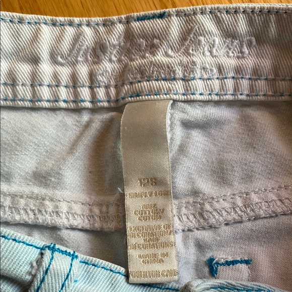 Justice Light Blue Jean Shorts with Heart Accent - Picture 2 of 3